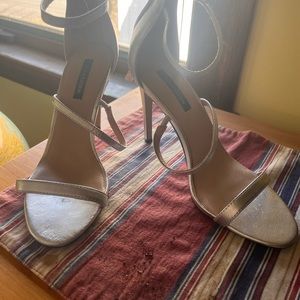 Ava and Aidan silver strappy sandals. Size 7. Lightly worn (less than 5 times).